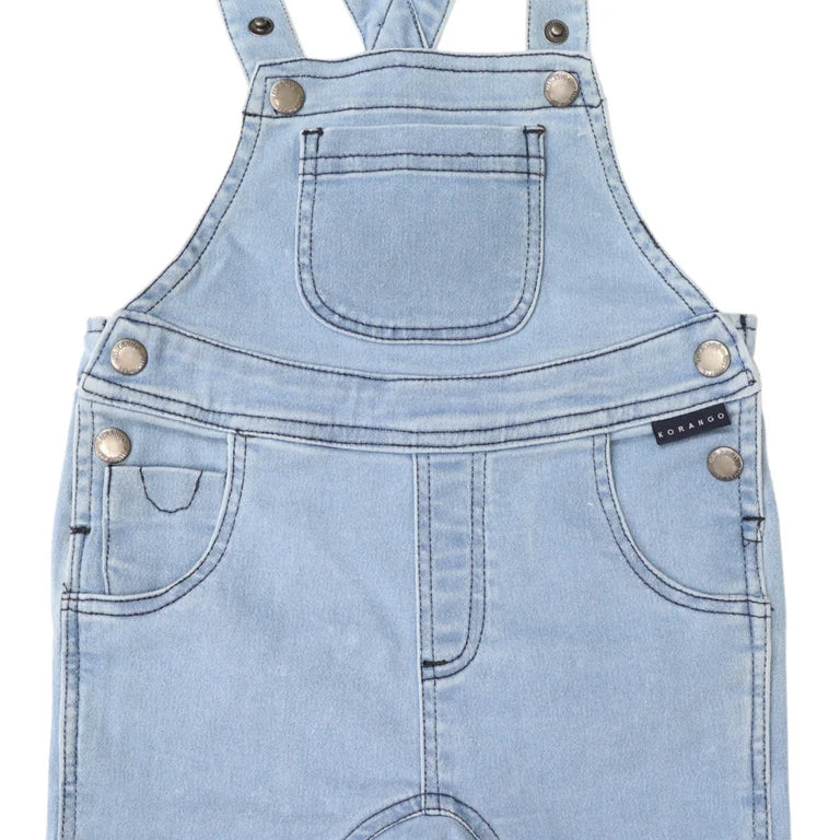 Korango Denim Knit Overalls - Light Denim