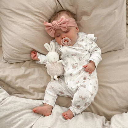 Aster & Oak Posie Floral Pointelle Zip Romper