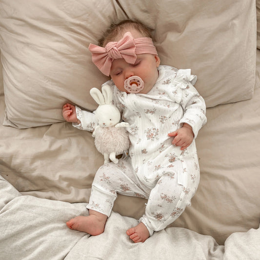 Aster & Oak Posie Floral Pointelle Zip Romper