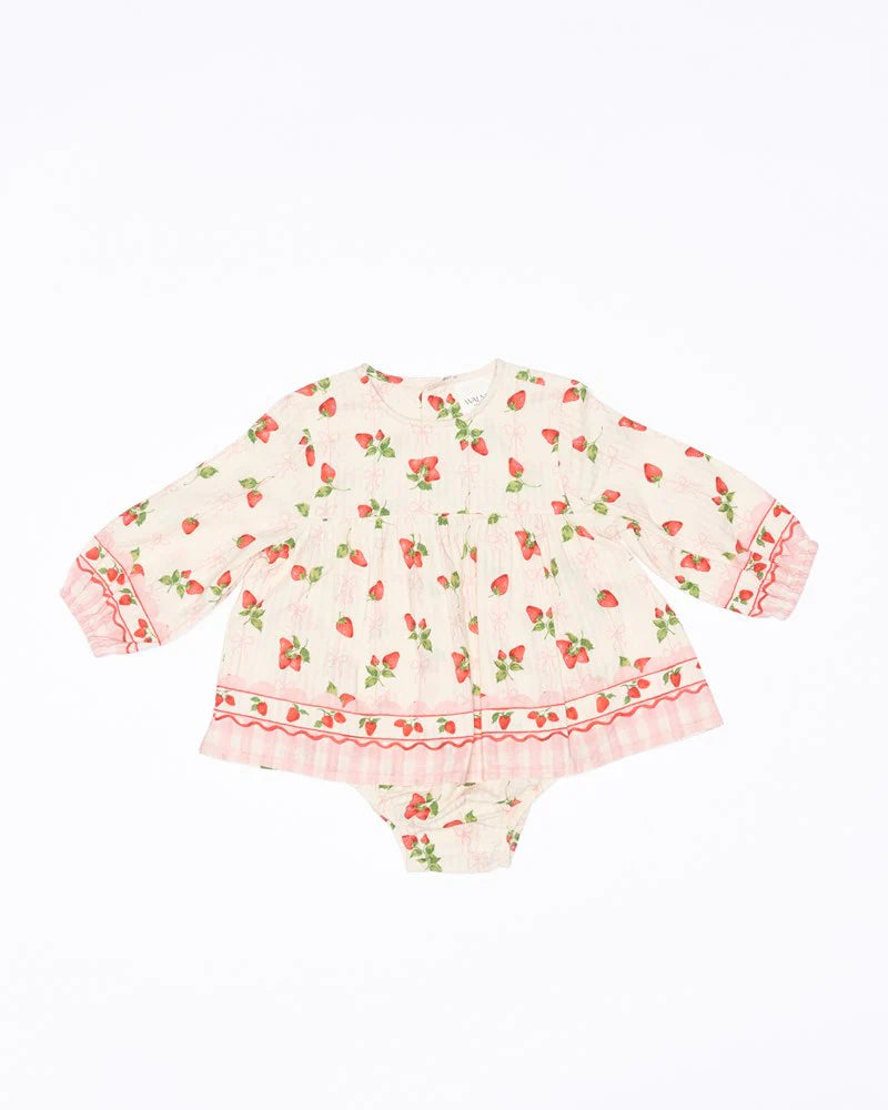 Poppy Romper - Strawberries and Cream