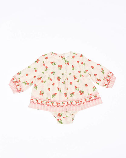 Poppy Romper - Strawberries and Cream