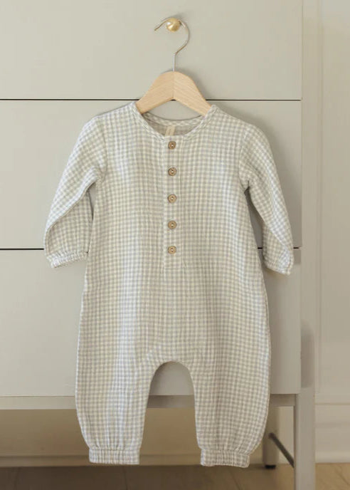 Quincy Mae Woven Jumpsuit - Blue Gingham