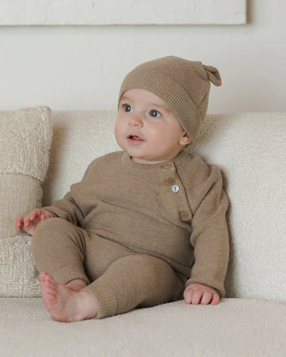 Quincy Mae Bailey Knit Sweater - Heathered Mocha