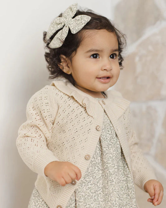 Ruffle Collar Cardigan | Natural