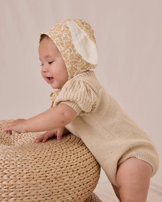 Quincy Mae Pointelle Knit Romper - Natural