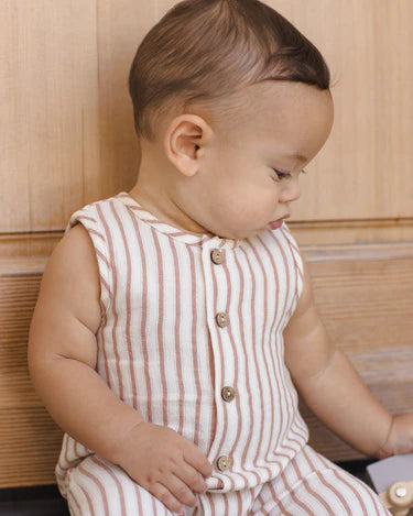 Quincy Mae Woven Jumpsuit Vintage Stripe