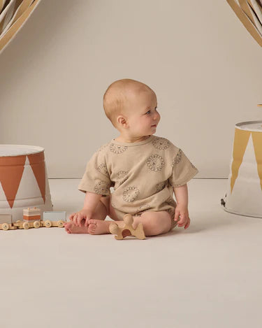 Quincy Mae Relaxed Short Sleeve Bubble Romper Lion