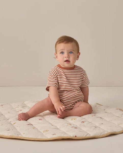 Quincy Mae Relaxed Bubble Romper - Poppy Stripe
