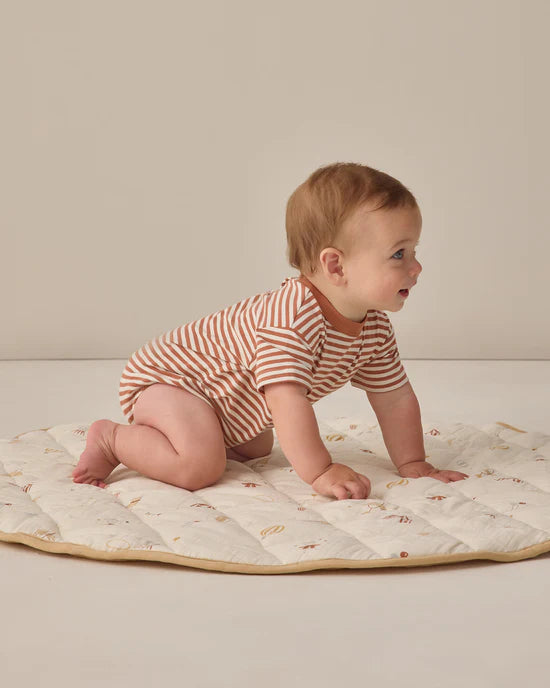 Quincy Mae Relaxed Bubble Romper - Poppy Stripe