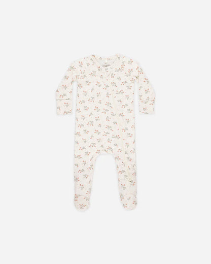Bamboo Zip Footie | Strawberries