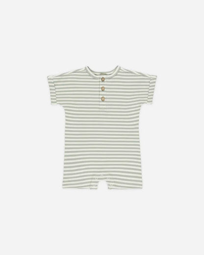 Short Sleeve One-Piece | Sage Stripe