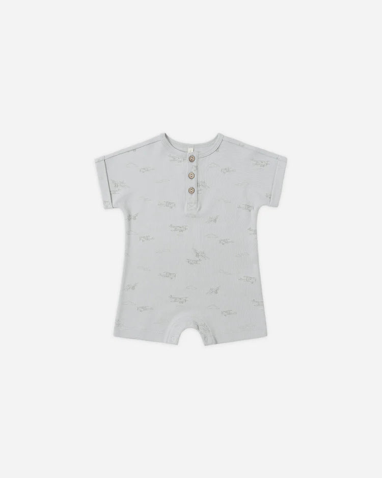 Quincy Mae Short Sleeve One-Piece Airplanes