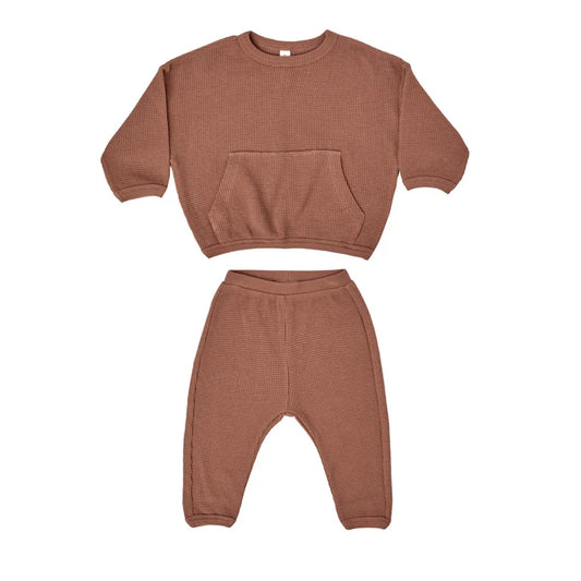 Quincy Mae Waffle Sweat Set | Sienna