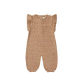 Quincy Mae Mira Knot Romper - Heathered Apricot