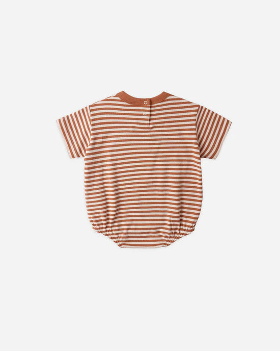 Quincy Mae Relaxed Bubble Romper - Poppy Stripe