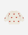 Quincy Mae Heart Knit Sweater - Natural