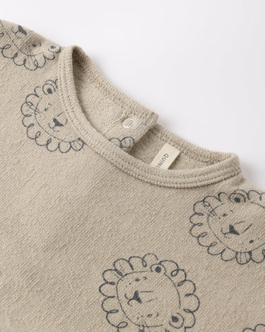 Quincy Mae Relaxed Short Sleeve Bubble Romper Lion