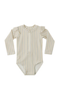 Quincy Mae Byron Rashguard One-Piece UPF50+ - Butterscotch Stripe