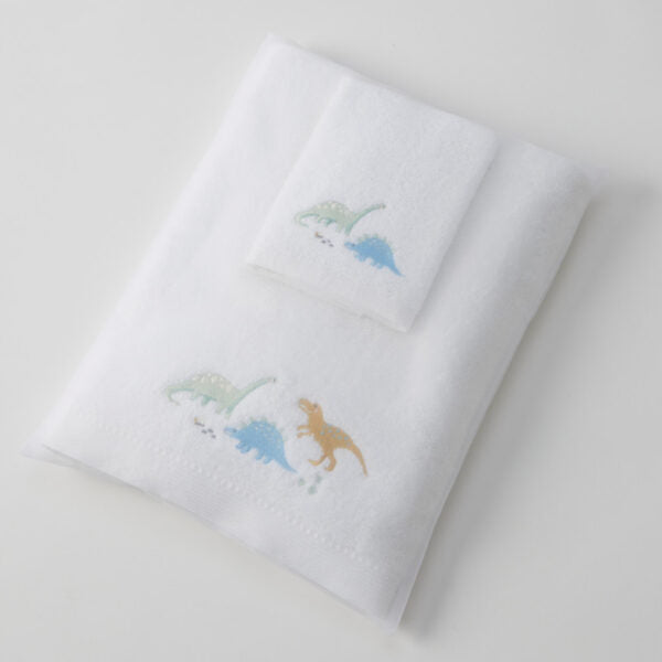 Dallying Dino Bath Towel & Face Washer