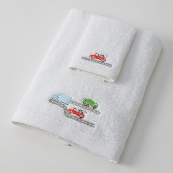 Jiggle & Giggle Trucking Along Bath Towel & Face Washer