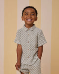 Rylee & Cru Collared Short Sleeve Shirt | Sage Check