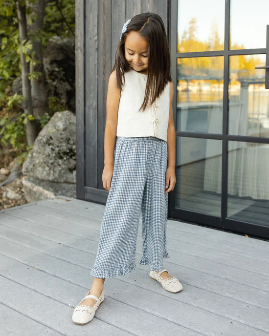 Rylee & Cru Wide Leg Pant Marine Gingham