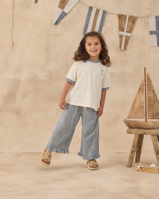 Rylee & Cru Wide Leg Pant Marine Gingham