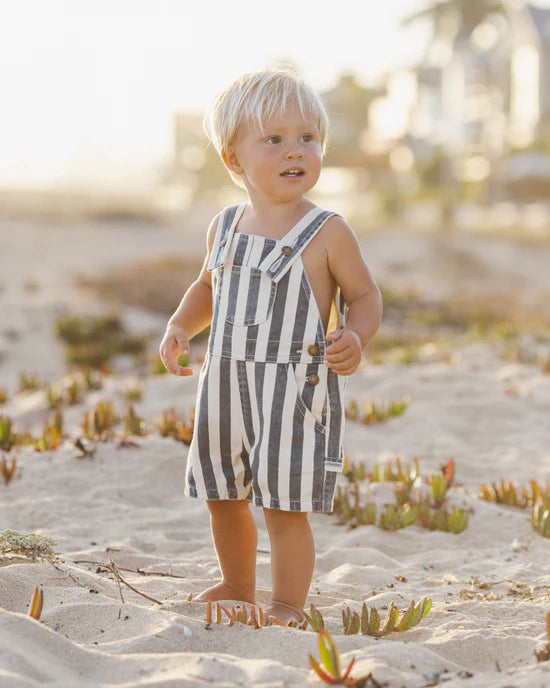 Rylee & Cru Denim Shortall - Navy Stripe