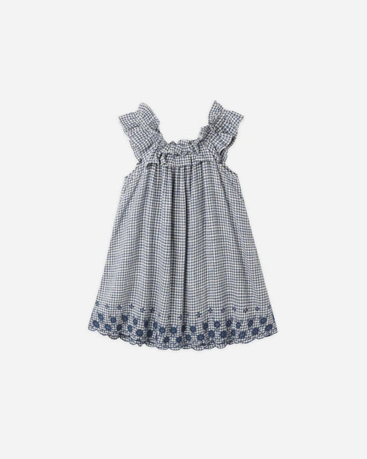 Lennon Dress - Marine Gingham