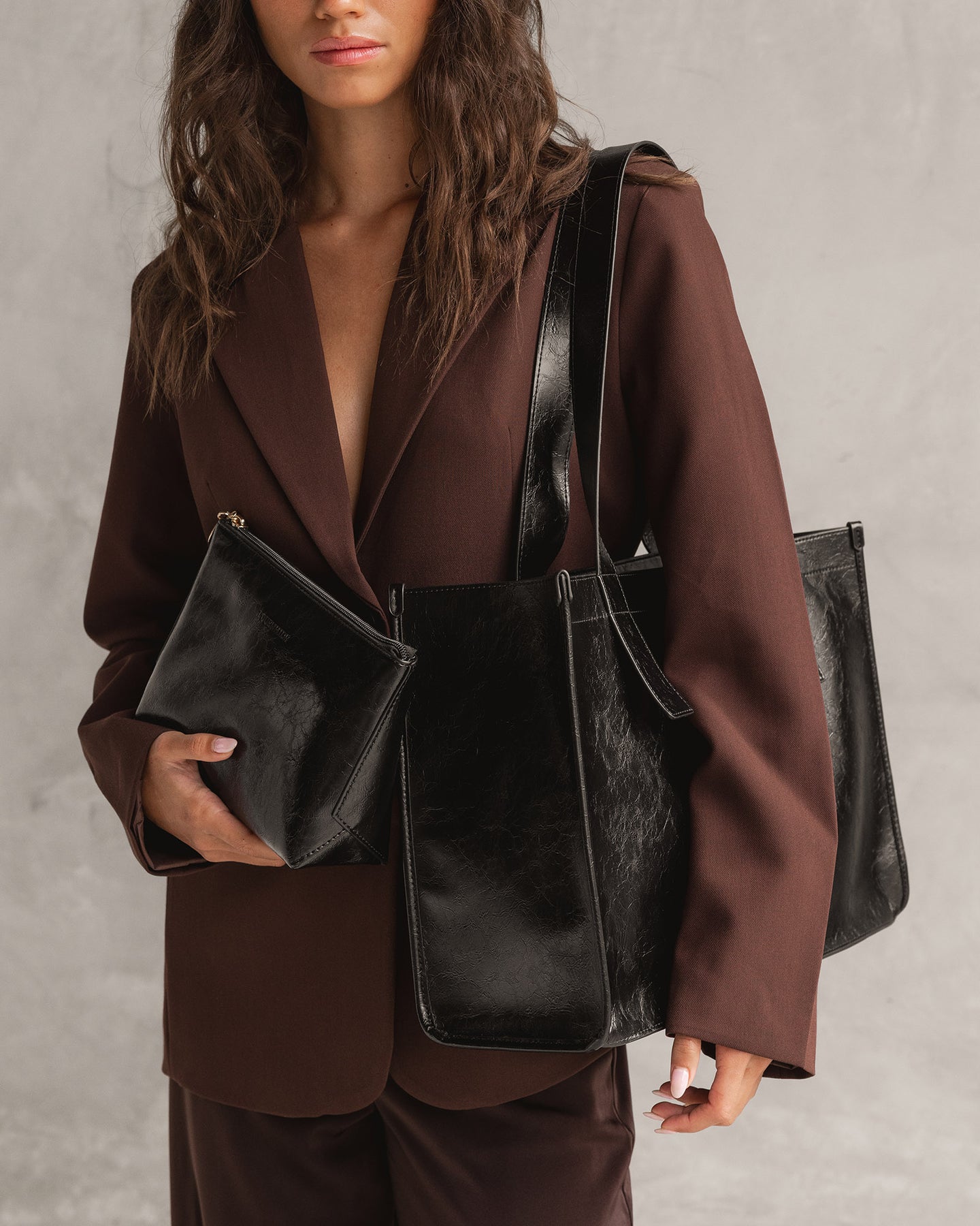 Louenhide Riley & Everyday Pouch Set - Black Patent