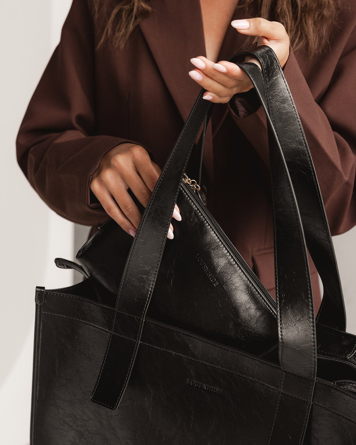 Louenhide Riley & Everyday Pouch Set - Black Patent