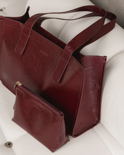 Louenhide Riley & Everyday Pouch Set - Burgundy Patent