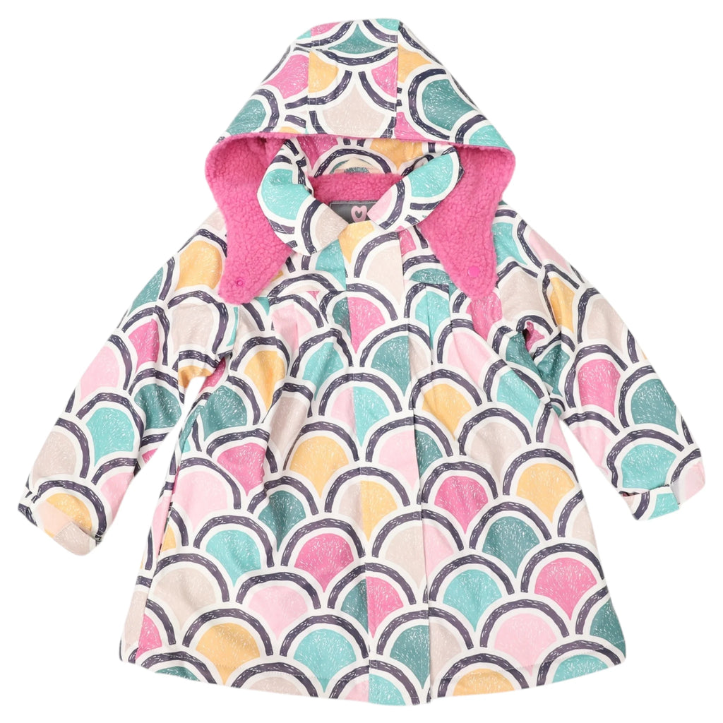 Korango Arch Print Lined Raincoat - Green