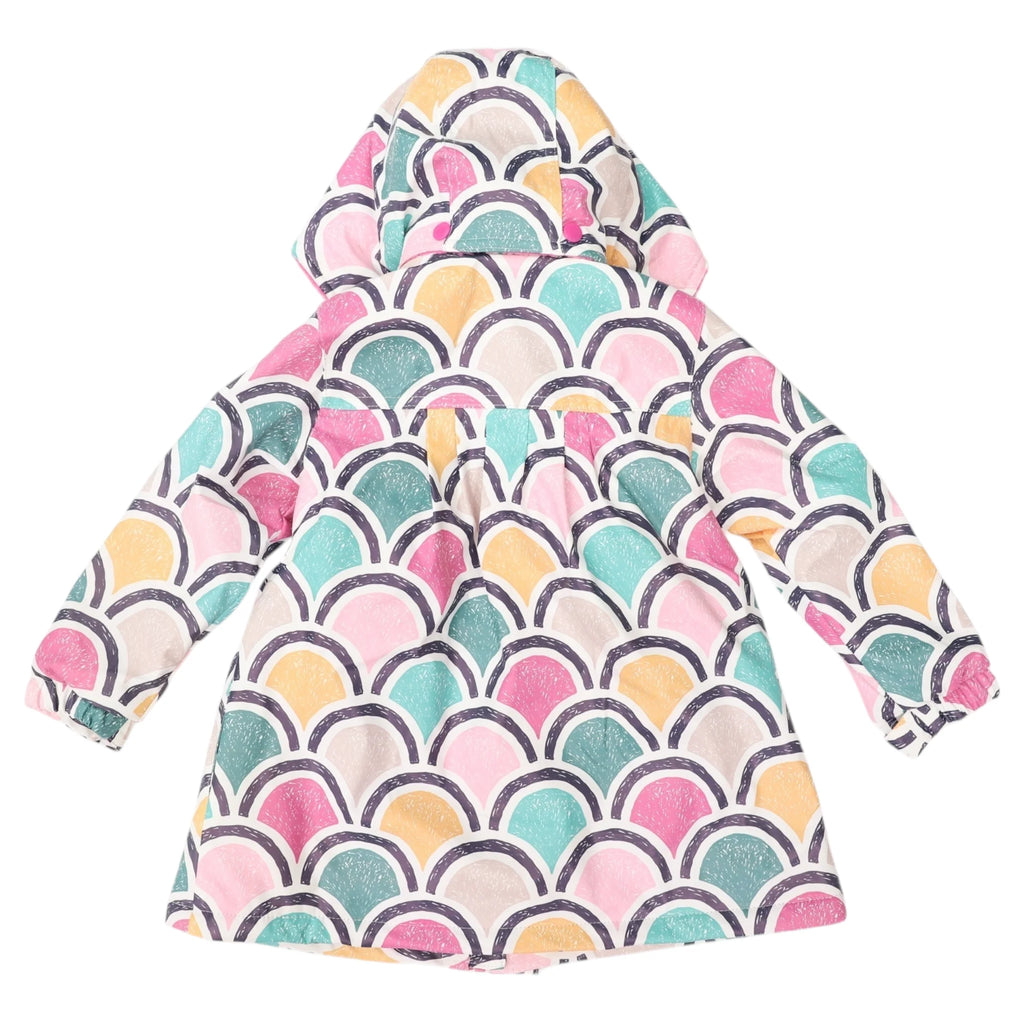 Korango Arch Print Lined Raincoat - Green