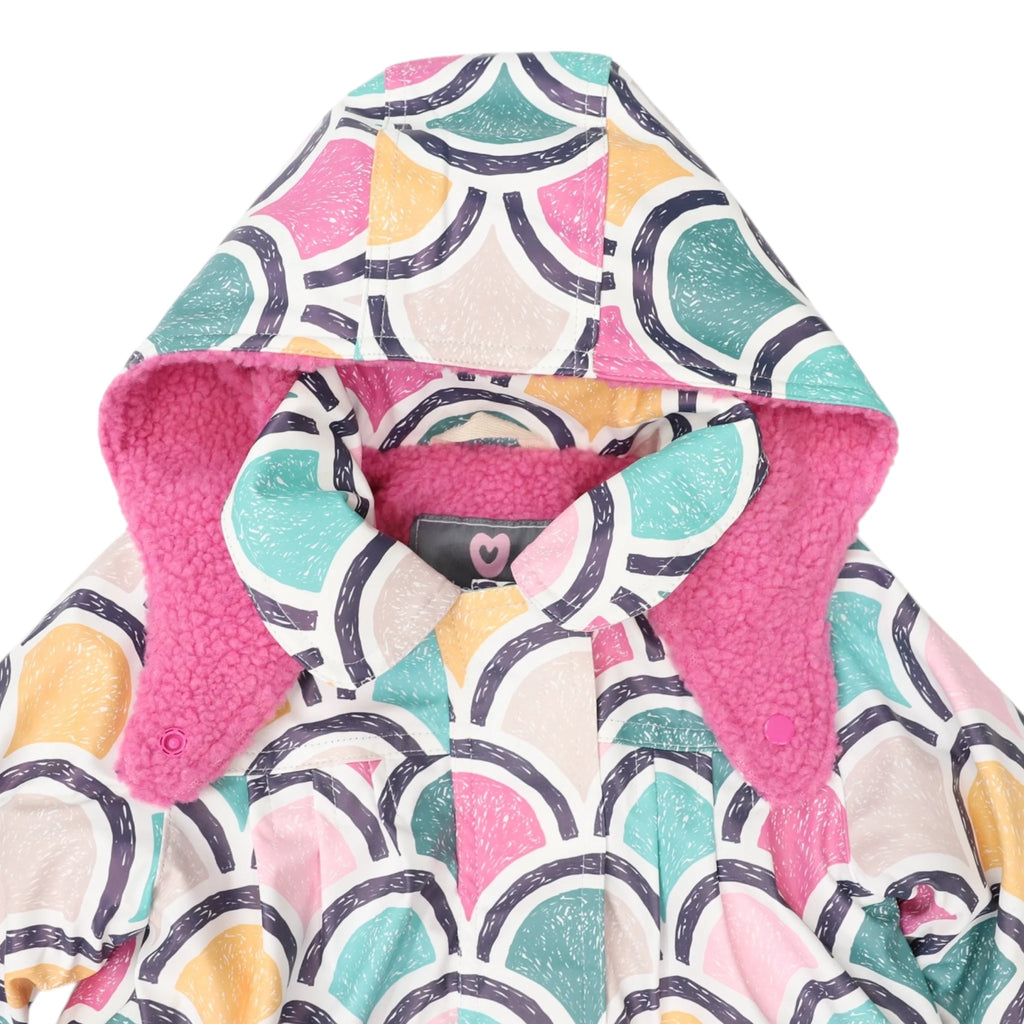 Korango Arch Print Lined Raincoat - Green