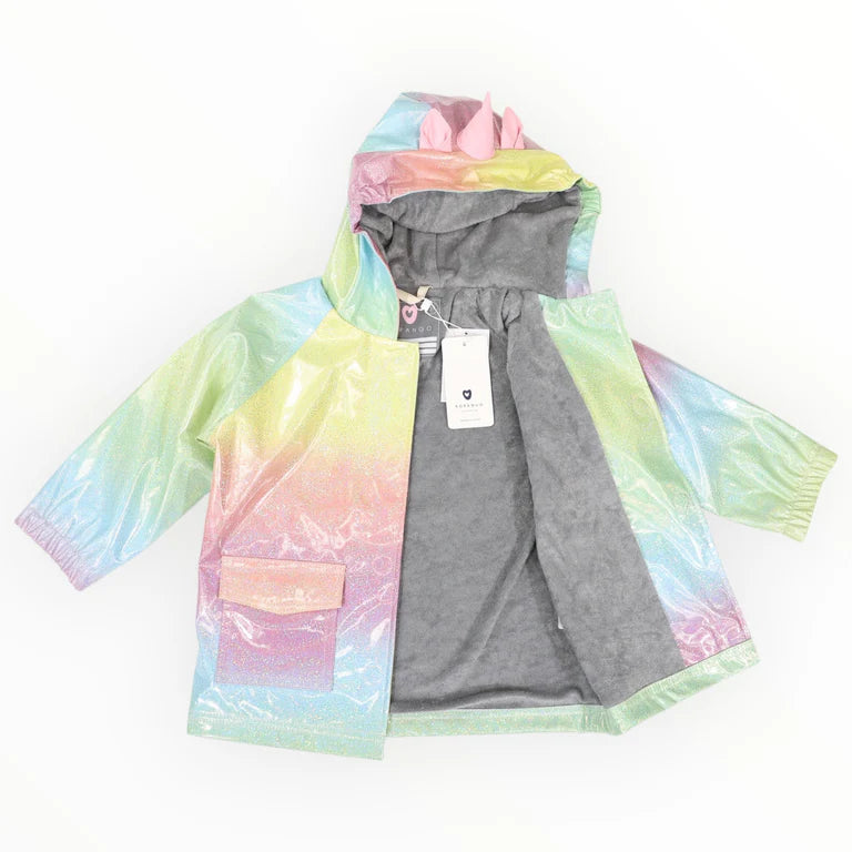 Korango Glitter Unicorn Rainbow Raincoat