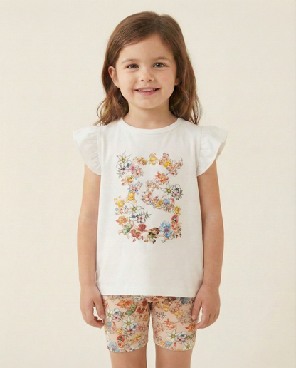 Walnut X May Gibbs Eloise Frill Tee - Ring-a-Rosie