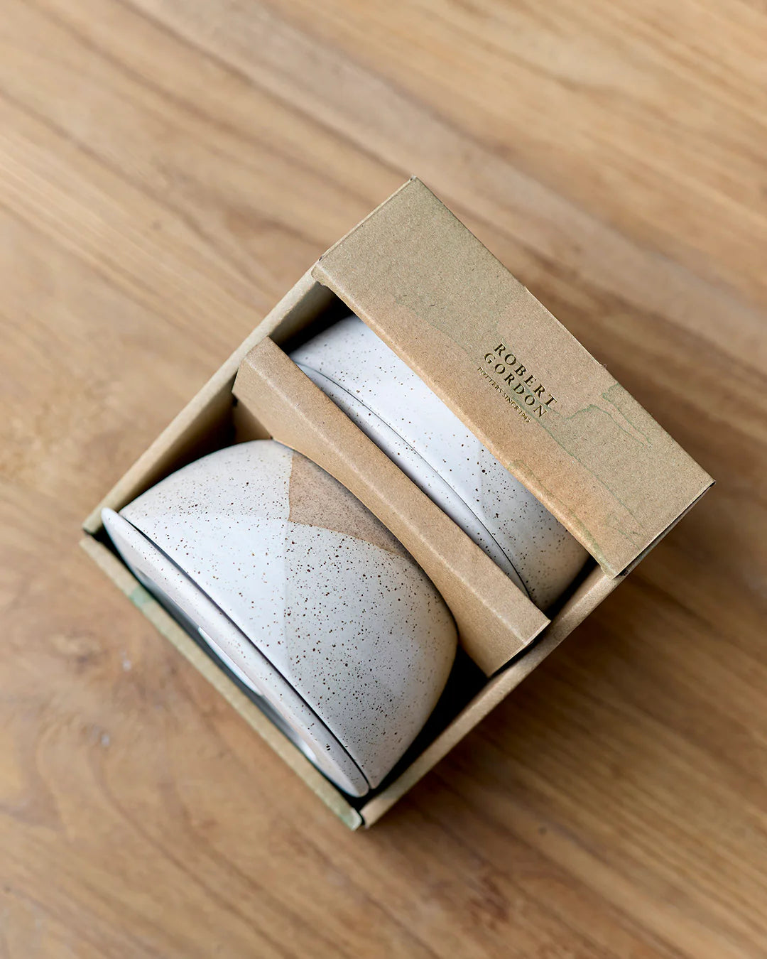 White Speckle Containers with Lids- Set of 2x 360mL