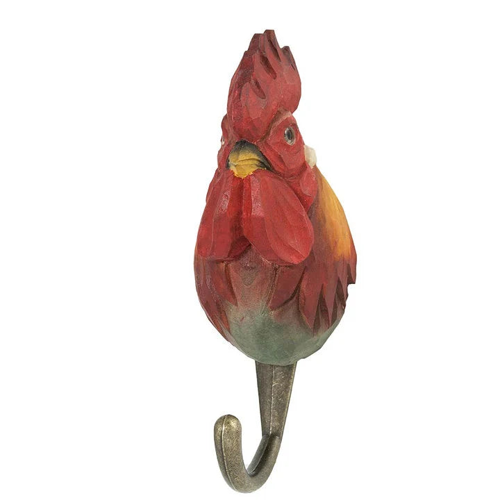 Hand-Carved Rooster Hook