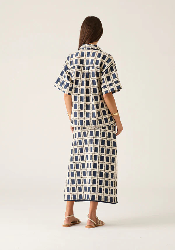 MOS the Label Lara Crochet Shirt - Navy