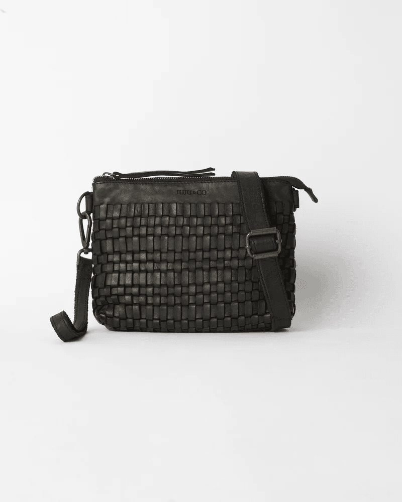 Juju & Co. Woven Pouch Bag - Black