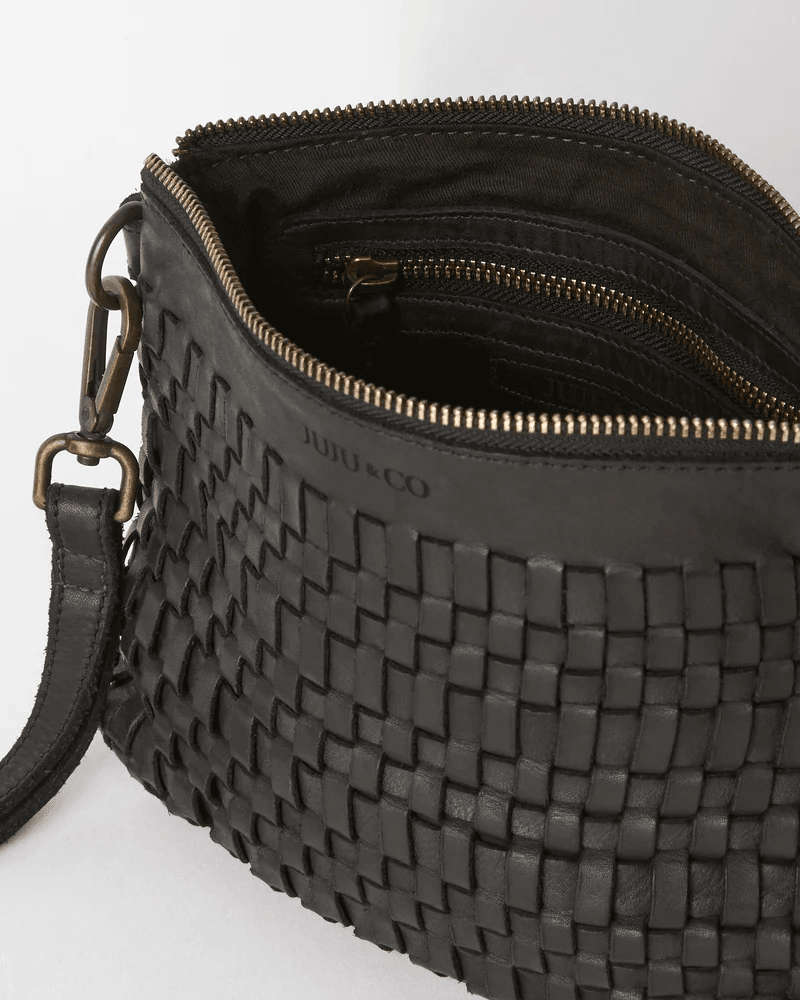 Juju & Co. Woven Pouch Bag - Black