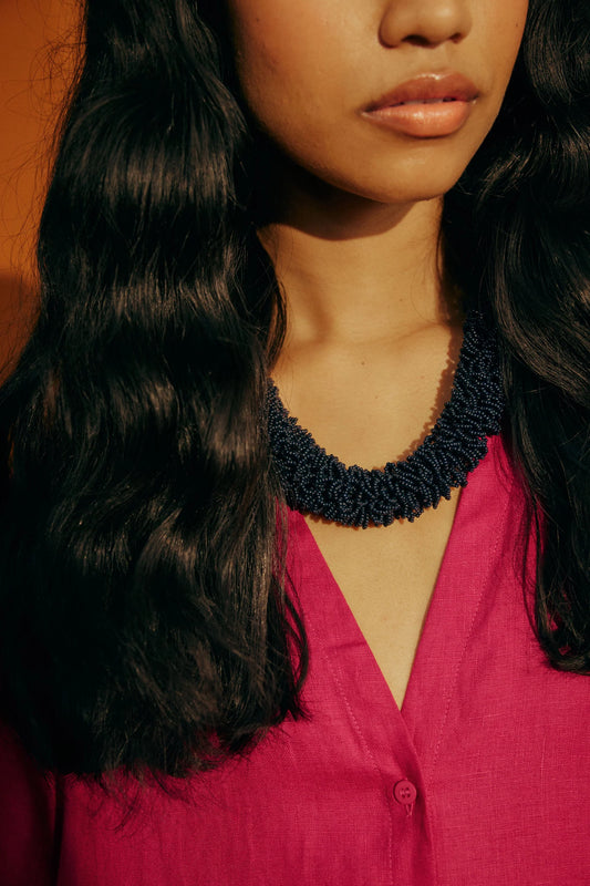 Melu Necklace | Steel Blue