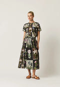 Nancybird Alma Yoke Skirt - Charcoal Archive Floral