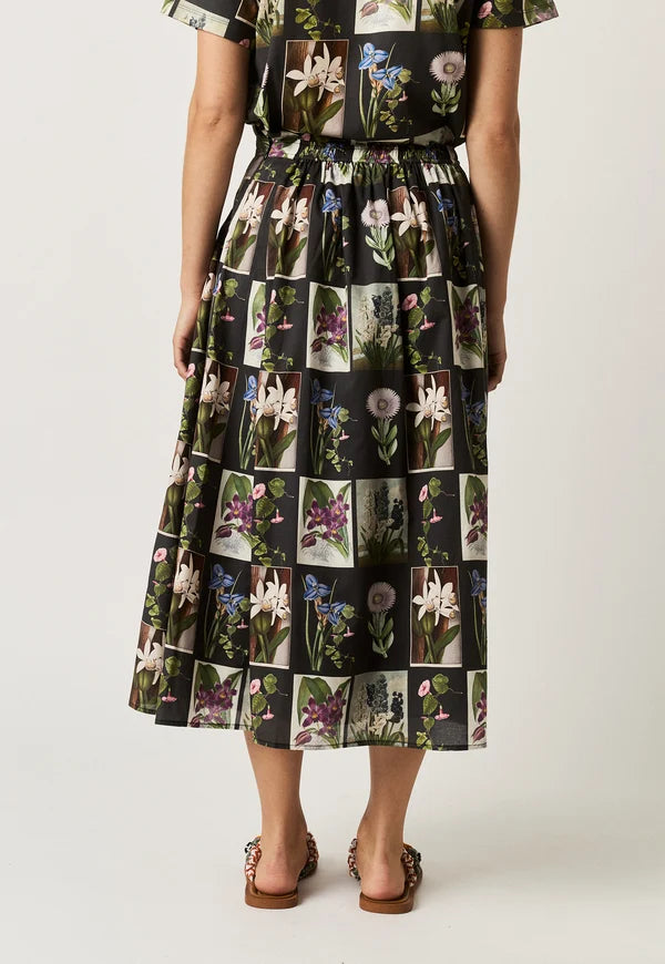Nancybird Alma Yoke Skirt - Charcoal Archive Floral