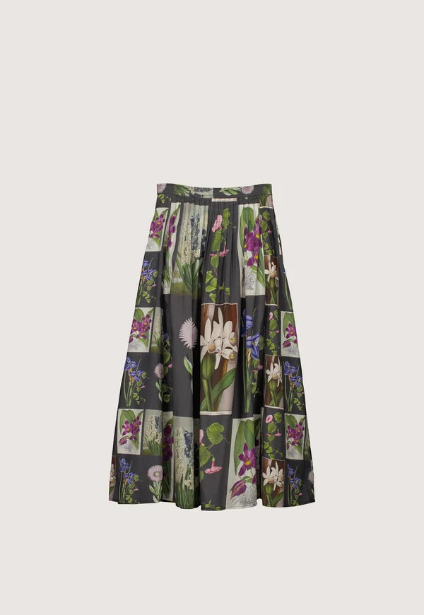 Nancybird Alma Yoke Skirt - Charcoal Archive Floral