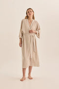 Gingerlilly Sunny Natural Stripe Linen Robe