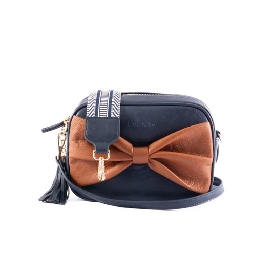 Sally with a Bow | Navy/Tan