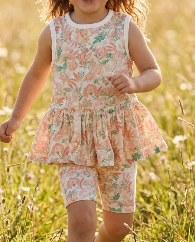 Walnut X May Gibbs Astrid Bike Shorts - Sherbet Garden