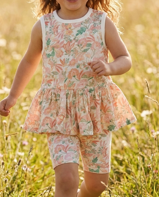 Walnut X May Gibbs Astrid Bike Shorts - Sherbet Garden